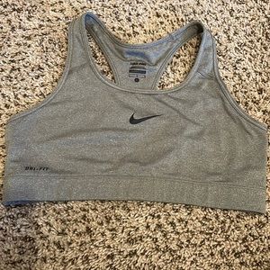 Nike compression sports bra grey size large